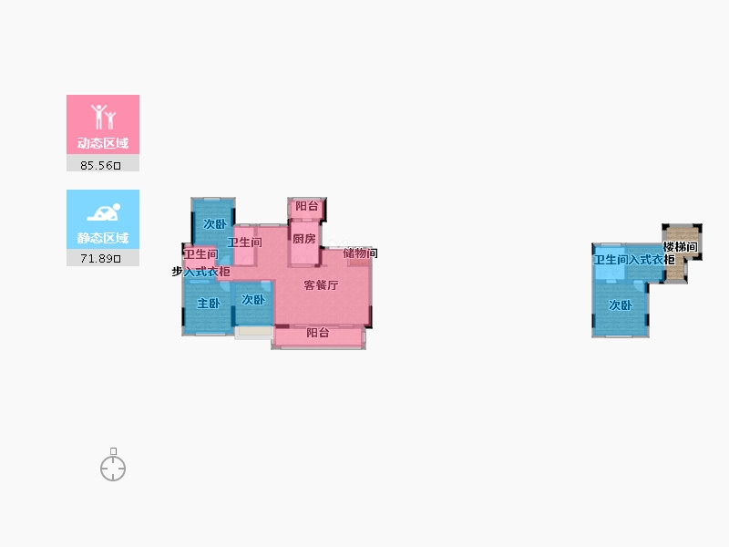 四川省-成都市-首开龙湖景粼玖序1号楼建面193m²-148.96-户型库-动静分区