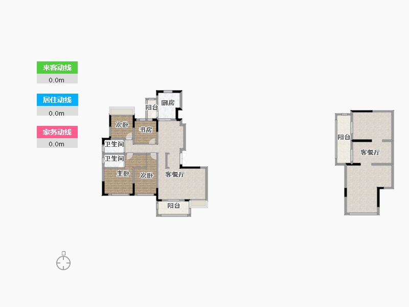 四川省-成都市-电建地产洺悦御府C-7户型建面235m²-197.81-户型库-动静线