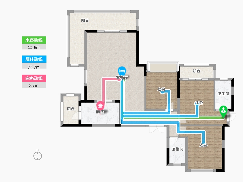 四川省-成都市-卧龙谷壹号39号楼建面189m²-131.71-户型库-动静线