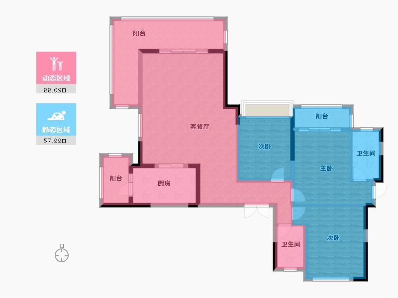 四川省-成都市-卧龙谷壹号39号楼建面189m²-131.71-户型库-动静分区