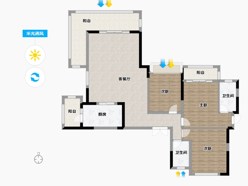 四川省-成都市-卧龙谷壹号39号楼建面189m²-131.71-户型库-采光通风