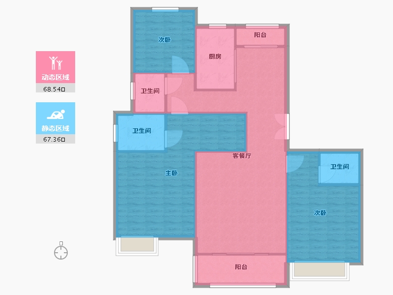 河南省-郑州市-永丰乐城公园里2号楼156m²-125.16-户型库-动静分区