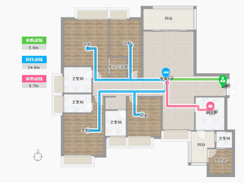 四川省-成都市-人居东湖长岛199m²-154.30-户型库-动静线