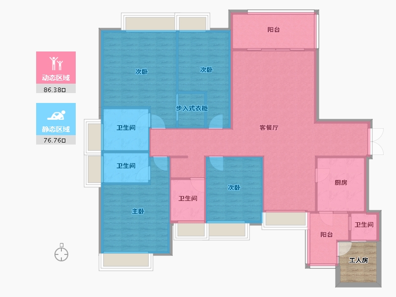 四川省-成都市-人居东湖长岛199m²-154.30-户型库-动静分区