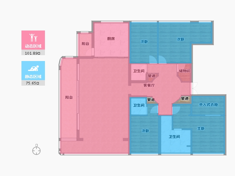 四川省-成都市-德商锦江天玺7号楼,8号楼202m²-161.60-户型库-动静分区