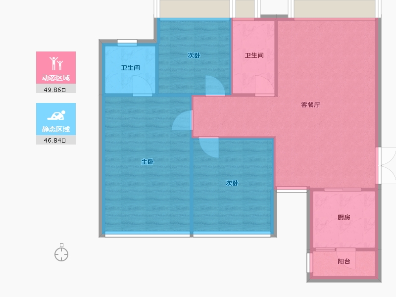 四川省-成都市-光华壹号110m²-88.64-户型库-动静分区