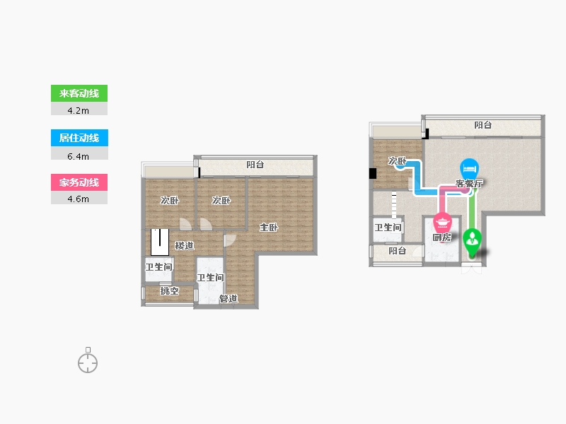 四川省-成都市-光华壹号146m²-152.73-户型库-动静线