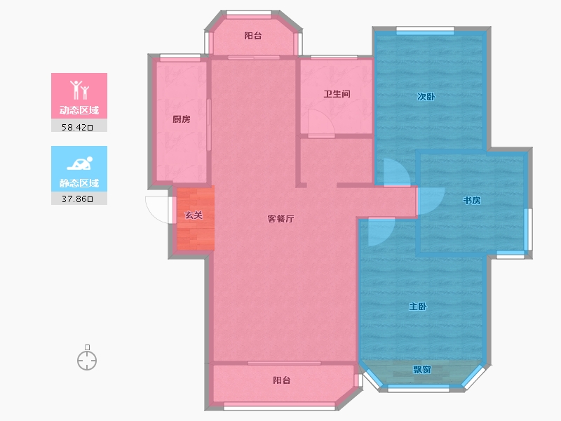 河南省-郑州市-光明索河湾三期1,三期2,三期3,三期7110m²-88.00-户型库-动静分区