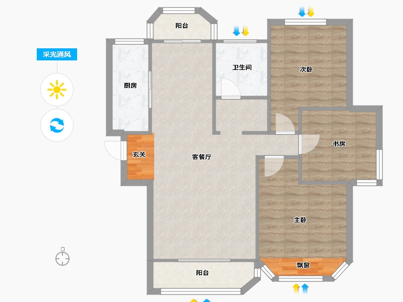 河南省-郑州市-光明索河湾三期1,三期2,三期3,三期7110m²-88.00-户型库-采光通风