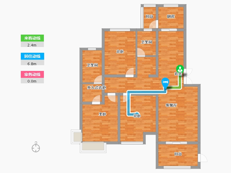 河南省-郑州市-鸿祥钰珑府20号楼144m²-115.21-户型库-动静线