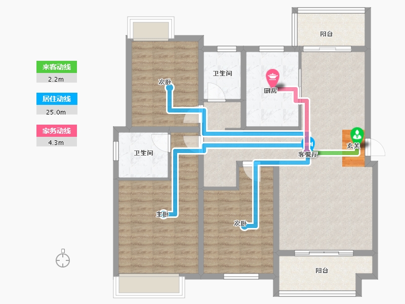 河南省-郑州市-鸿祥钰珑府23号楼,21号楼,18号楼136m²-108.81-户型库-动静线