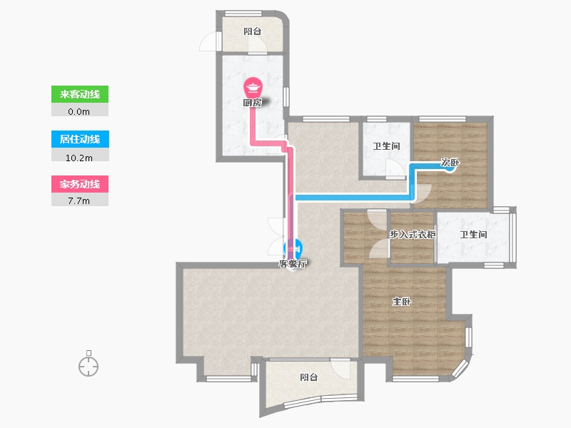 江苏省-南京市-蓝光睿创新筑1幢B131m²-106.08-户型库-动静线