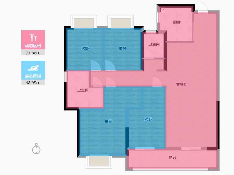 江苏省-南京市-水沐雍荣府13幢,14幢,12幢,11幢137m²-110.51-户型库-动静分区