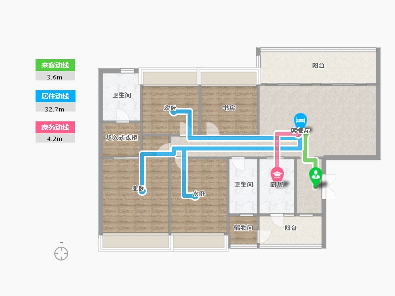 四川省-成都市-当代璞誉6号楼168m²-134.50-户型库-动静线