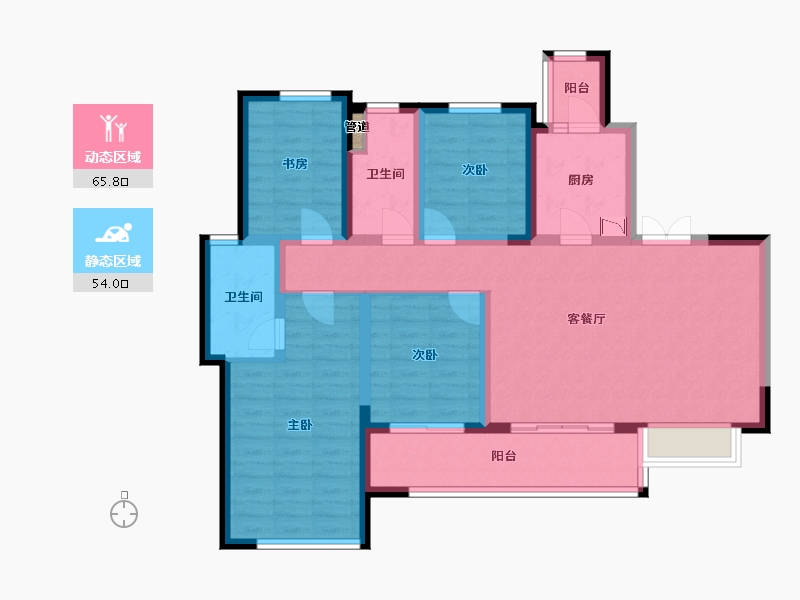 四川省-成都市-远洋朗基香汇5号楼,6号楼138m²-106.50-户型库-动静分区