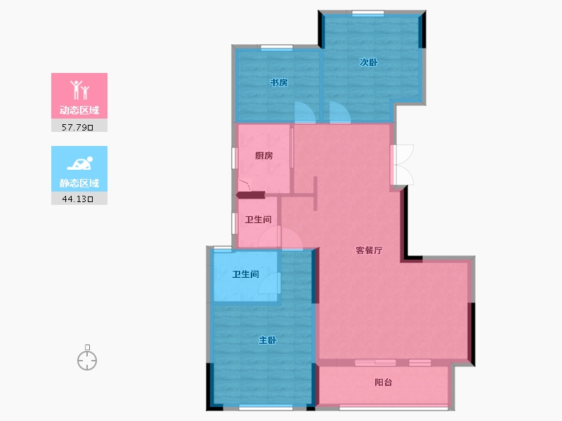 江苏省-南京市-栖霞鲁能公馆1号楼,4号楼B1115m²-91.77-户型库-动静分区