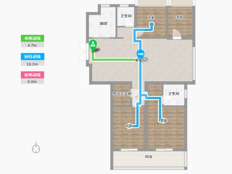 江苏省-南京市-宋都柏悦府C126m²-101.00-户型库-动静线