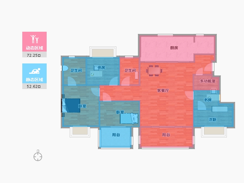 江苏省-南京市-融信世纪东方16幢,19幢,11幢F1户型143m²-113.99-户型库-动静分区