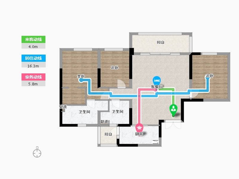 四川省-成都市-双楠悦天地137m²-108.48-户型库-动静线