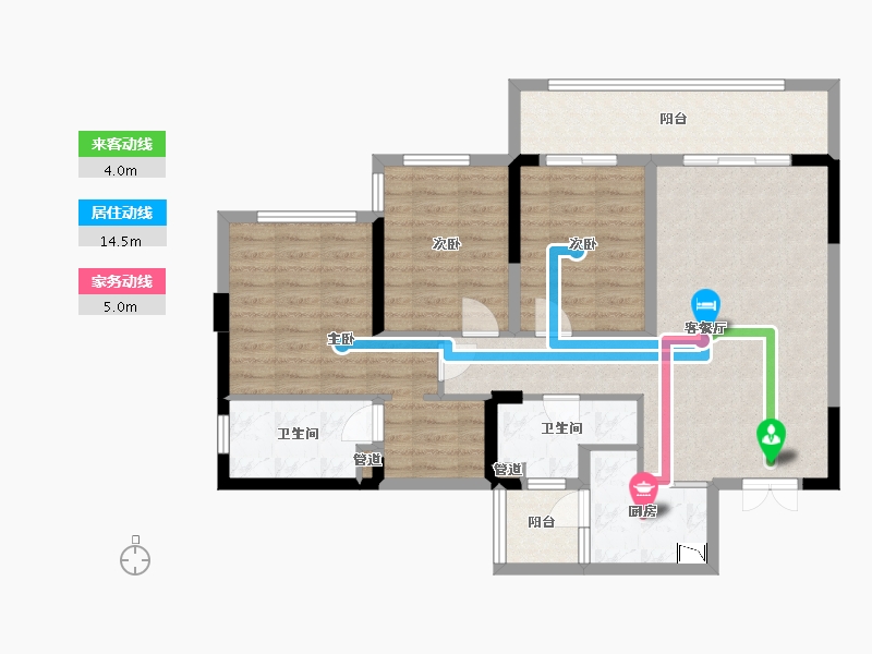 四川省-成都市-双楠悦天地118m²-92.89-户型库-动静线