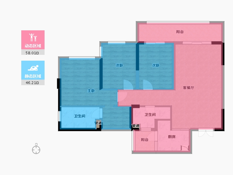 四川省-成都市-双楠悦天地118m²-92.89-户型库-动静分区