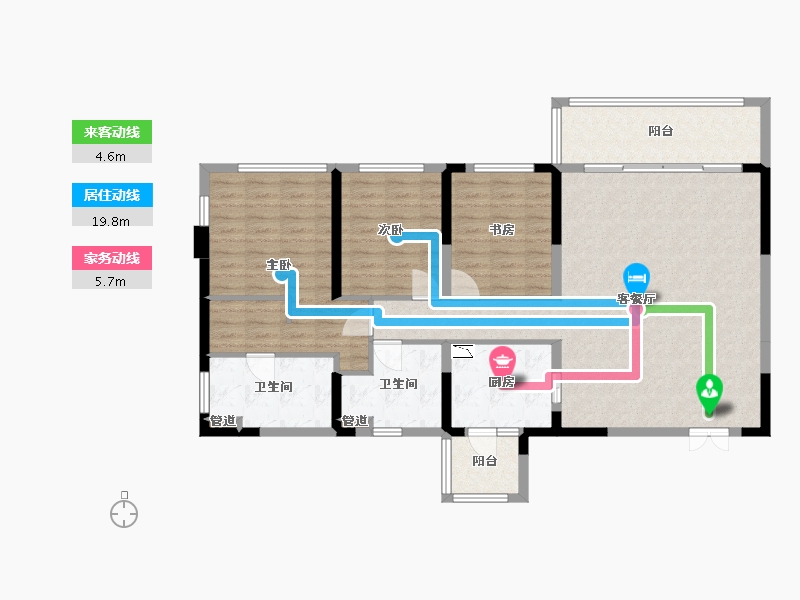 四川省-成都市-双楠悦天地138m²-111.49-户型库-动静线