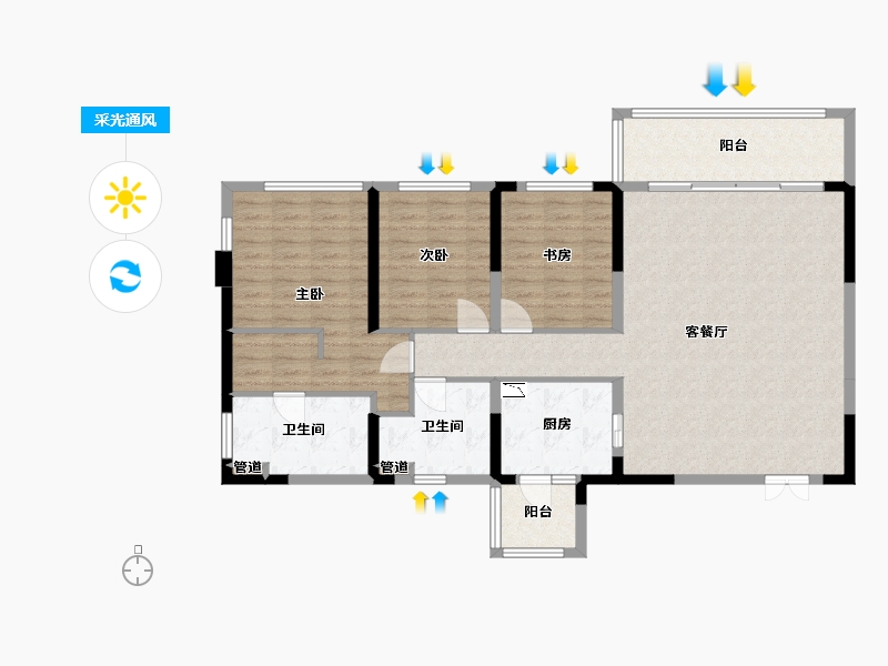 四川省-成都市-双楠悦天地138m²-111.49-户型库-采光通风