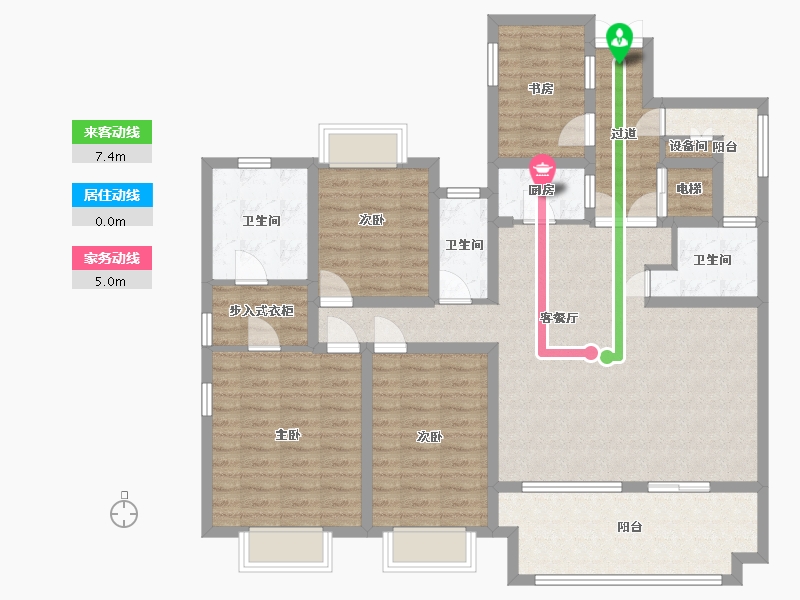 江苏省-南京市-长发都市诸公A1幢,A6幢155m²-124.28-户型库-动静线