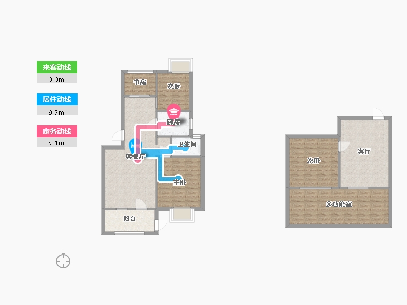 江苏省-南京市-石林云城H5户型138m²-109.57-户型库-动静线