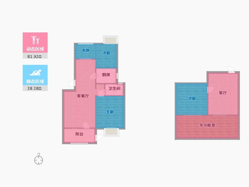 江苏省-南京市-石林云城H5户型138m²-109.57-户型库-动静分区