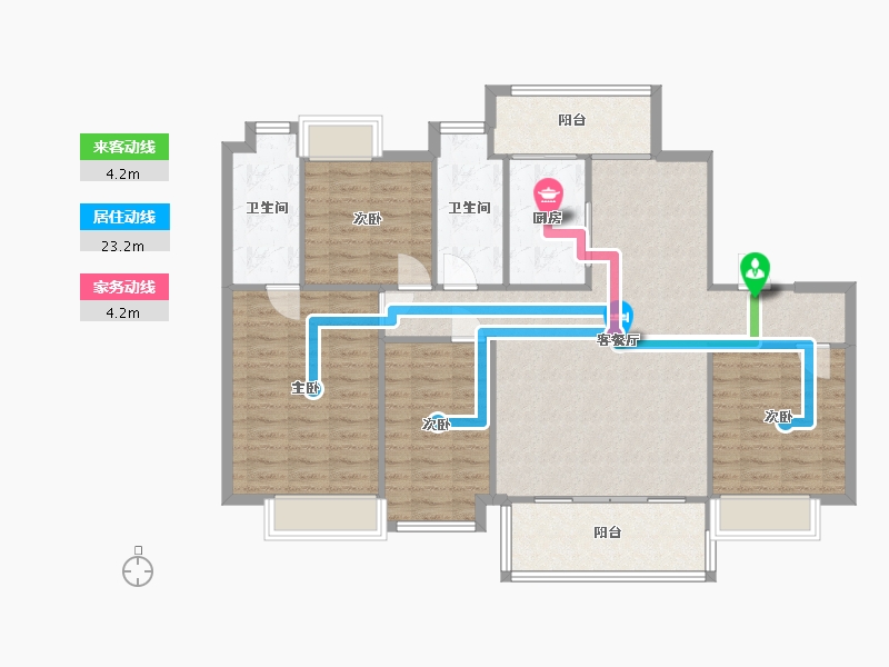 湖南省-长沙市-碧桂园高尔夫花园33栋建面145㎡-115.65-户型库-动静线