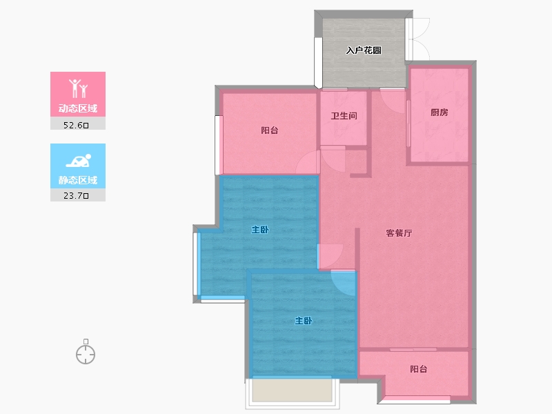 湖南省-长沙市-明发国际城2-9号楼建面90㎡-75.35-户型库-动静分区