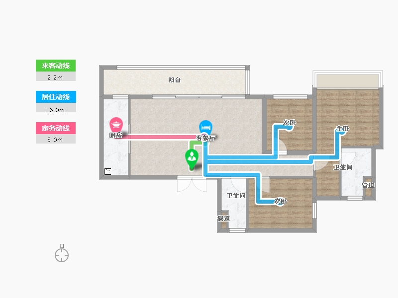 四川省-成都市-奥园云璟16号楼,17号楼,15栋122m²-97.60-户型库-动静线