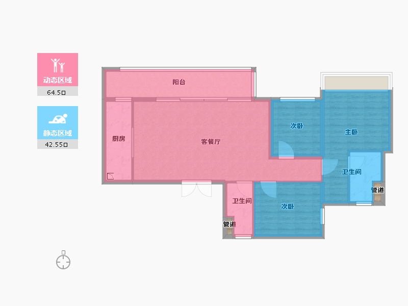 四川省-成都市-奥园云璟16号楼,17号楼,15栋122m²-97.60-户型库-动静分区