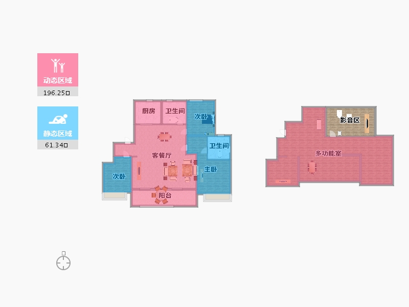 江苏省-南京市-江山大境B-01幢E1a户型321m²-256.99-户型库-动静分区