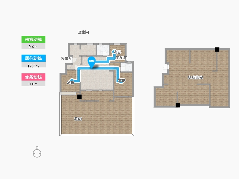 江苏省-南京市-江山大境B-07幢E1户型280m²-224.26-户型库-动静线