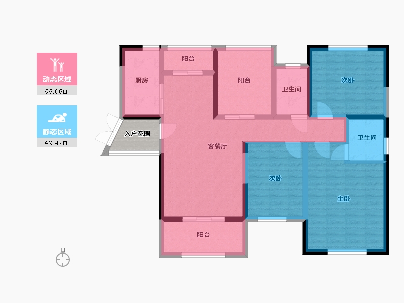 湖南省-长沙市-明发国际城建面131㎡-106.23-户型库-动静分区