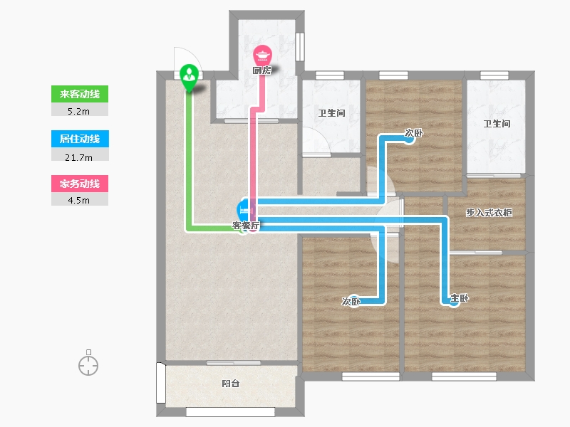 湖南省-长沙市-绿地香树花城23号楼,24号楼,25号楼,26号楼,32号楼建面112㎡-83.56-户型库-动静线