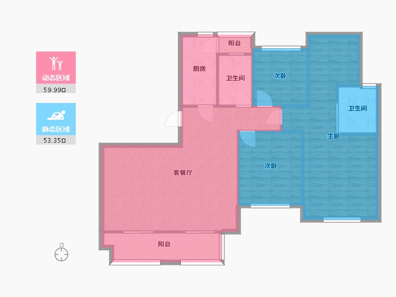 湖南省-长沙市-绿地香树花城23号楼,24号楼,25号楼建面135㎡-103.61-户型库-动静分区