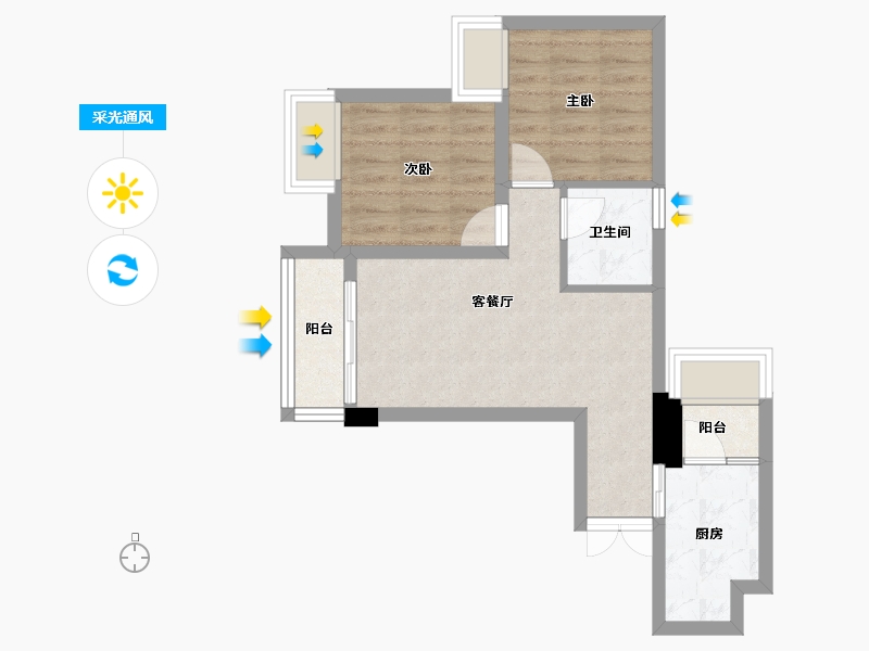 四川省-成都市-城投置地梧桐栖67m²-49.23-户型库-采光通风