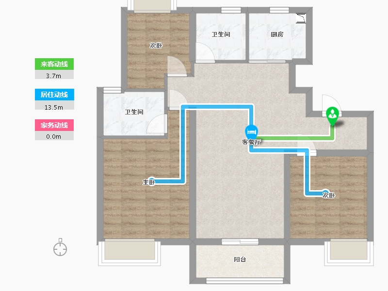 江苏省-南京市-栖樾府B户型104㎡-82.84-户型库-动静线