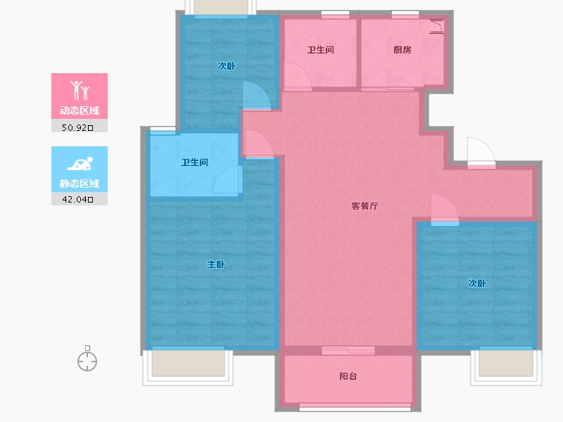 江苏省-南京市-栖樾府B户型104㎡-82.84-户型库-动静分区