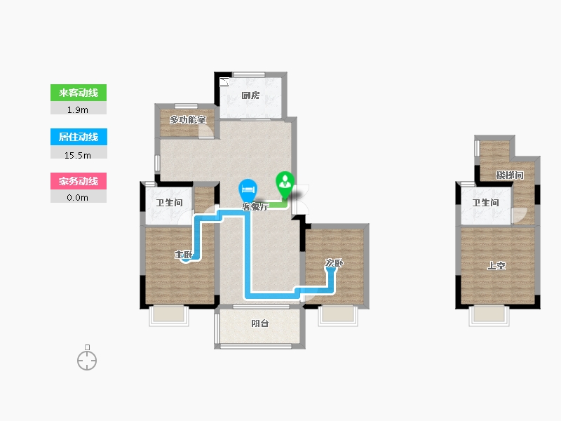 江苏省-南京市-大华锦绣时代E—7Y户型125m²-116.50-户型库-动静线