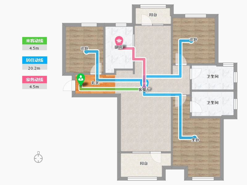 河南省-郑州市-金地格林小城二期高层22号楼,二期高层25号楼,二期高层28号楼,二期高层29号楼,-91.20-户型库-动静线