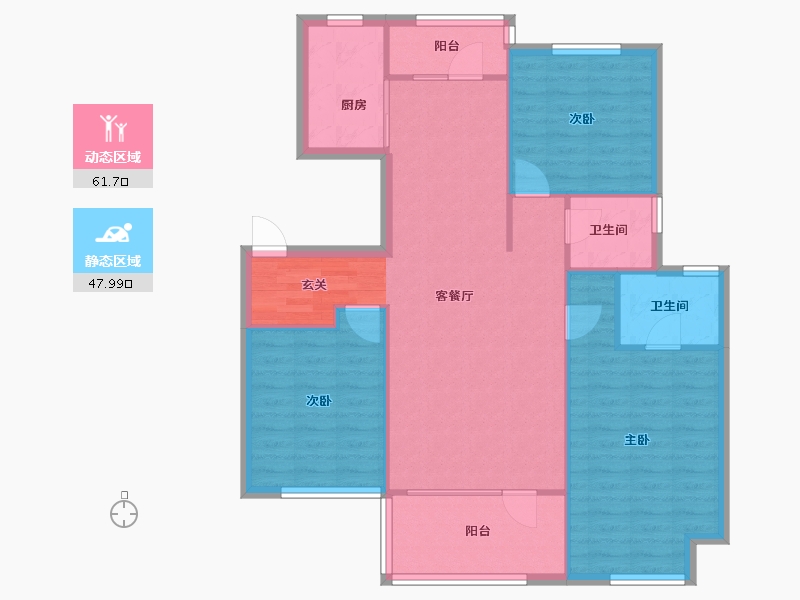 河南省-郑州市-金地格林小城53,41号楼,46号楼,二期洋房20号楼,二期洋房21号楼,二-100.00-户型库-动静分区