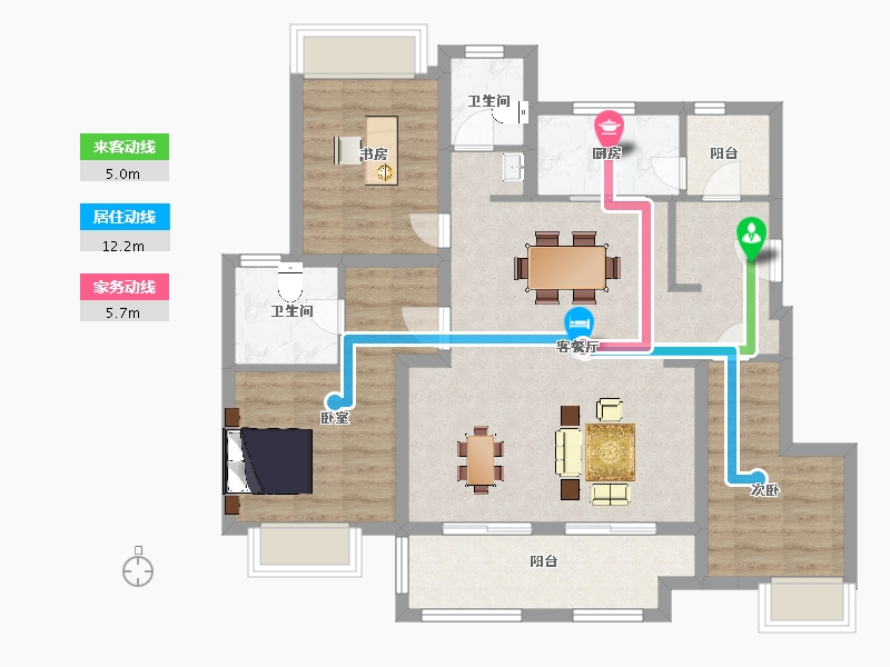 江苏省-南京市-保利金地湖光晨樾铂雅1号楼15m²-92.00-户型库-动静线