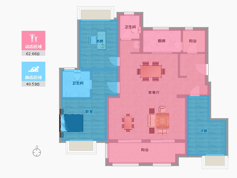 江苏省-南京市-保利金地湖光晨樾铂雅1号楼15m²-92.00-户型库-动静分区