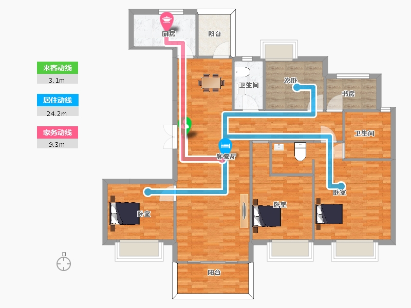 江苏省-南京市-三金鑫宁府1幢,11幢C2152m²-122.00-户型库-动静线