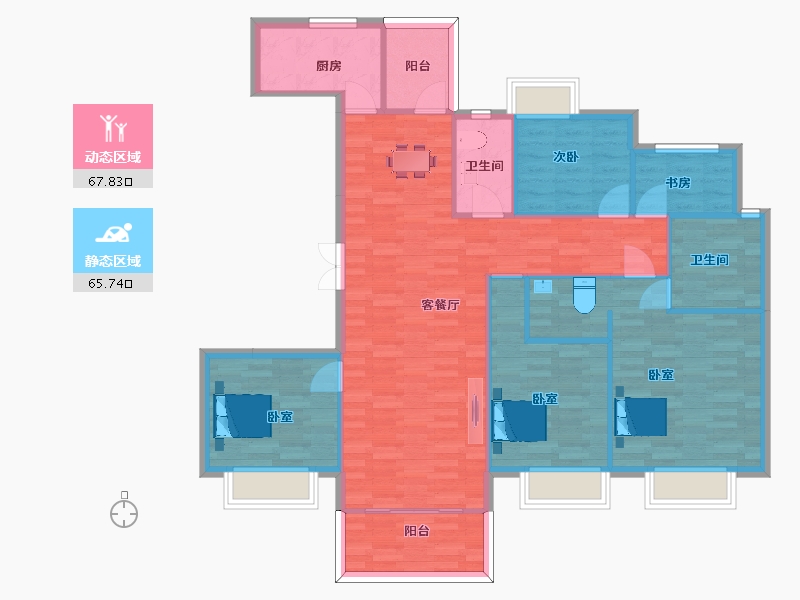 江苏省-南京市-三金鑫宁府1幢,11幢C2152m²-122.00-户型库-动静分区