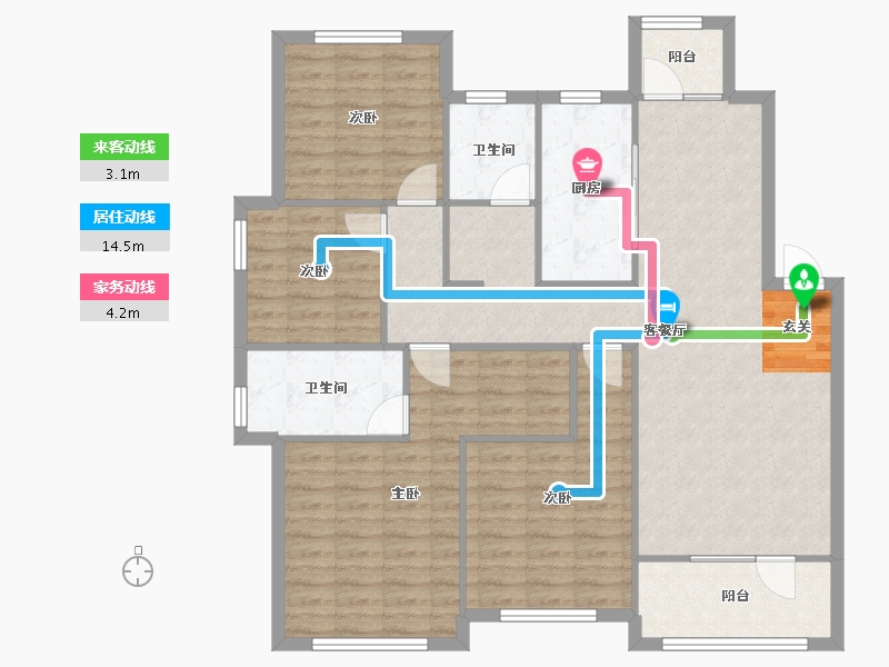 河南省-郑州市-金地格林小城41号楼,46号楼,二期洋房20号楼,二期洋房21号楼,二期洋房23号-114.40-户型库-动静线